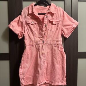 SHEIN Pink Denim Mini Dress
